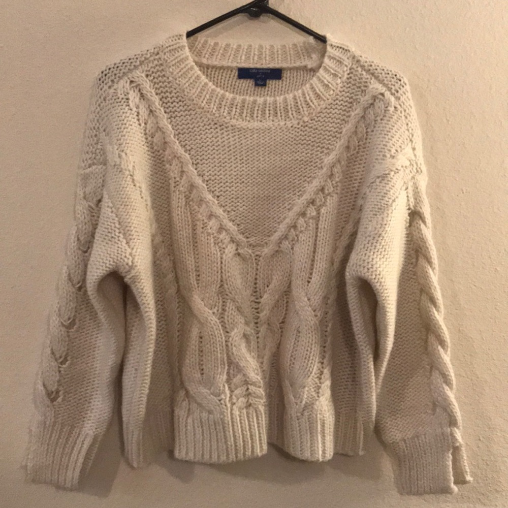 White Cara Santana x APT.9 sweater